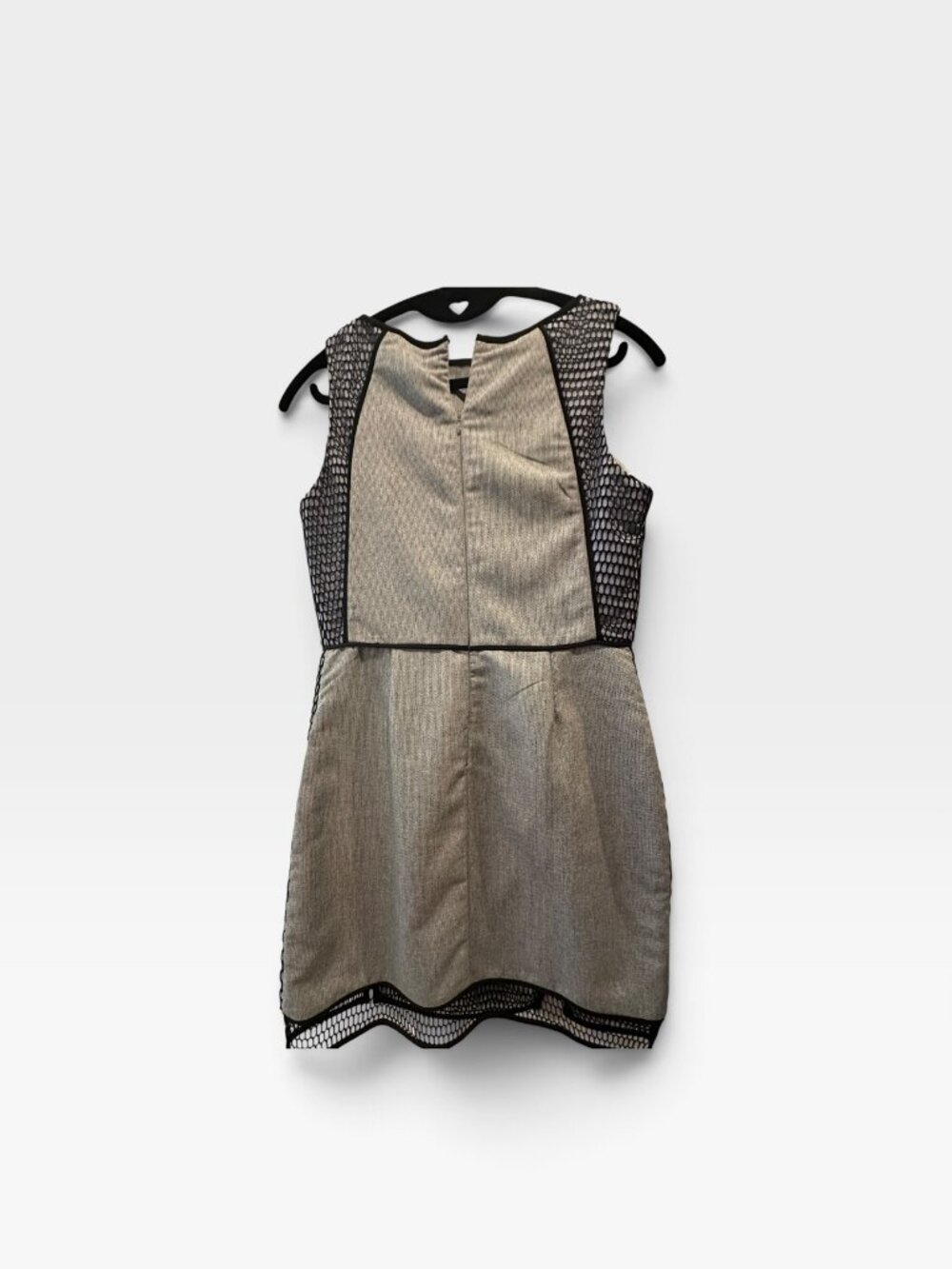 Endless Rose Gray Sleeveless Dress Black Mesh Panels Size M